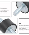 Close-up of VV Type Rubber Cylindrical Vibration Isolators Mounts With Studs for air compressors and industrial equipment.