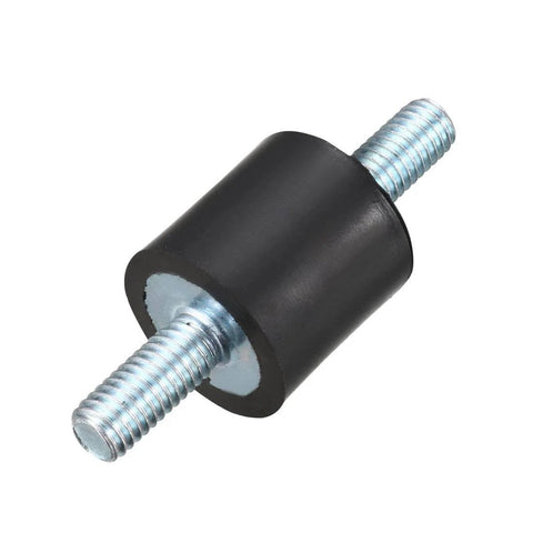 Universal 15 x 15mm rubber vibration mounts with M5 x 12mm studs, set of 4, side view showing threaded studs and rubber body