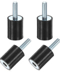 4 Pack Rubber Mounts D15mm By H20mm Vibration Isolators With M5 By 15mm Studs, Cylindrical Shock Absorbers visible in black rubber