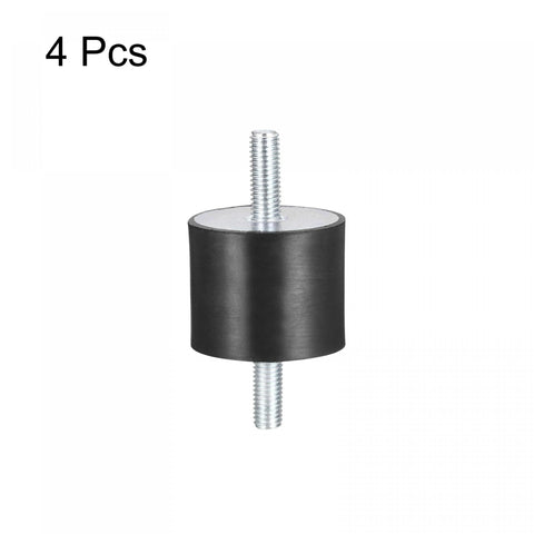 Four durable rubber vibration mounts deliver reliable isolation for equipment, featuring M10x28mm male threads in side view.
