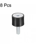 Rubber Mounts 8 Pack Vibration Isolators Shock Absorbers M6 Male Female Threaded D20mm And H15mm Black Silver Tone