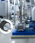 Efficiently dampens vibration and noise with durable M8 cylindrical rubber anti vibration mounts featuring threaded studs; industrial use shown with machinery.