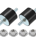 Durable M10 x 27mm rubber vibration mounts with 40x50mm cylindrical isolators and zinc plated hardware, includes 2 mounts and 4 nuts