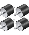 Four durable rubber vibration mounts deliver reliable isolation for equipment, featuring M10x28mm male threads and a 50x40mm base