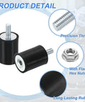 M4 Rubber Mounts 4 Pack 15x20mm Anti Vibration Isolators With Lock Nuts For Cars Generators And Air Compressors Zinc Plated Steel Base