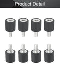 Eight-piece rubber shock absorbers isolate vibration for motors, generators, pumps and vehicles, with 15x15mm mounts