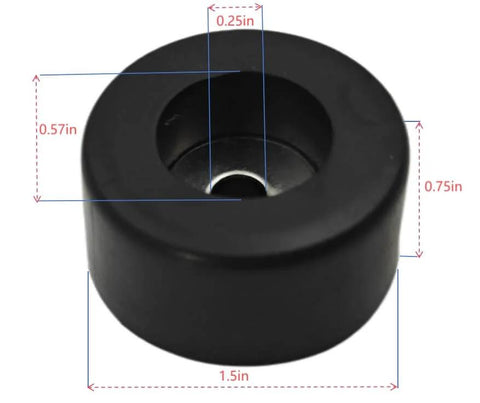 Heavy Duty Rubber Anti Vibration Foot Pad Isolators for Pressure Washers, Compressors, Generators, 1.5in Diameter, 0.75in Height