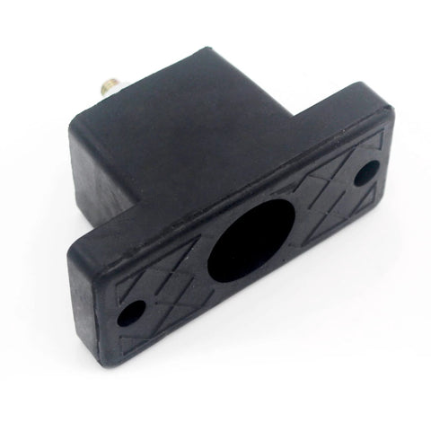 Durable rubber vibration pads isolate outdoor mini split condensers, dampen shocks, and reduce noise; black rectangular pad with holes