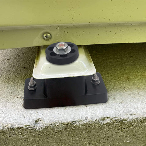 Durable rubber vibration pads isolate outdoor mini split condensers, dampen shocks, reduce noise, four pads support up to 1000 pounds.