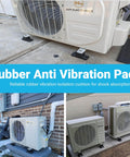 Heavy duty rubber vibration isolators and mounting brackets absorb shocks up to 1000 lbs per unit for stable mini split installation