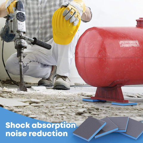 Rubber Anti Vibration Isolation Pads For Machinery And Air Compressors 2 Inch By 2 Inch By Seven Eighths Inch Vibration Damping Feet Noise Reduction And Shock Absorption Outdoor Ready 4 Pack installed under red machinery