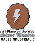 Logo featuring brown and black gear with lightning bolt, text reads The #1 Place for Rubber Washers, PRIMAL23INDUSTRIAL.COM