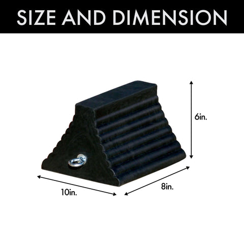 Roadblock RC815 Rubber Wheel Chock With Void Bottom For Trucks And Trailers, Heavy Duty Durable Recycled Rubber, 10x8x6 in