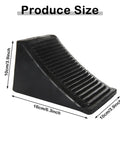 Heavy Duty Rubber Wheel Chocks 4 Pack For Trailers And RVs Ideal For Cars Travel Trailers Trucks And ATVs 6.3 X 4 X 4 Inches UV And Oil Resistant All Weather Black Chocks By CertBuy side view