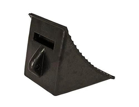 Heavy Duty Rubber Wheel Chock For Trailers And Docks With Molded Hand Hold Oil Resistant OSHA Compliant 7 By 10.25 By 8.13 Inch