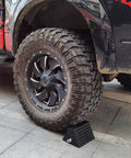 Heavy Duty Rubber Wheel Chocks With Eyebolt Black 9 Inch By 7.1 Inch By 5.5 Inch 2 Pack All Weather Anti Slip for Vehicles
