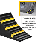 Heavy Duty Wheel Chocks Set of 2 for Trucks Trailers RVs and More Extra Large 10 x 6 x 7.3 In Rubber Blocks with Handle and Reflective Strips