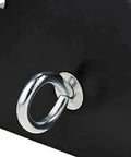 Close-up of Solid Rubber Wheel Chock With Eyebolt For Rigs, Trucks, Trailers, RVs And Small Aircraft, Heavy Duty Tire Restraint