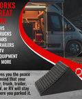 Heavy Duty Rubber Wheel Chocks With Eyebolt Handles, 4 Pack, For RVs Trailers Campers Trucks And ATVs under RV tire