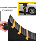 Heavy Duty Wheel Chocks Set of 2 for Trucks Trailers RVs and More Extra Large 10 x 6 x 7.3 In Rubber Blocks with Handle and Reflective Strips