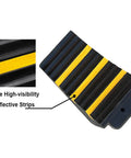 Heavy Duty Wheel Chocks Set of 2 for Trucks Trailers RVs and More Extra Large 10 x 6 x 7.3 In Rubber Blocks with Handle and Reflective Strips