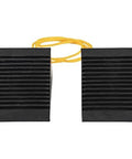 Mini Rubber Wheel Chock Set With 36 Inch Nylon Rope For ATVs, Riding Lawn Mowers, And Gas Powered Scooters, Durable 5 x 3 x 2.25 Inches Chocks