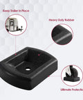 Heavy Duty Jack Wheel Chock With Reinforced Rubber Caster Dock showing design and use features for caravans and trailers