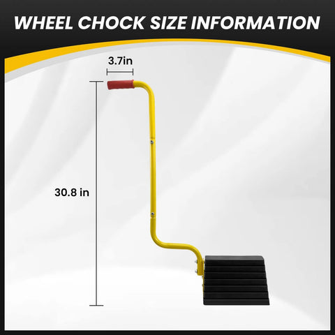 Heavy Duty Rubber Wheel Chocks With Handle Set Of 2 For Trucks RVs Trailers And Campers All Weather Anti Slip Wheel Stopper