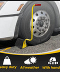Heavy Duty Rubber Wheel Chocks With Handle Set Of 2 for Trucks RVs Trailers and Campers All Weather Anti Slip Wheel Stopper