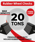 Beefy Heavy Duty Rubber Wheel Chocks With Eyebolt For Trucks Trailers Cars RVs And Heavy Equipment All Weather Tire Chalk Blocks 10 Inch Long By 8 Inch Wide 2 Pack Black