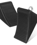 Rugged 2 Pack Solid Rubber Wheel Chocks for RVs, Campers, Trailers and Trucks, Heavy Duty Tire Blocks and Parking Stoppers, Non Slip Wedge for Cars Boats and ATVs, Black ULTECHNOVO