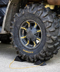 Mini Rubber Wheel Chock Set With 36 Inch Nylon Rope for ATVs under tire for secure parking on concrete