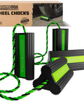 Heavy Duty Rubber Wheel Chocks For Trucks Trailers RVs And Aircraft With Non Slip Grip And Reflective Strips For Low Light Safety