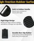 Solid Rubber Wheel Chocks 8 By 4 By 6 Inches 2 Pack With Built In Handle All Weather Non Slip Pads features and design details