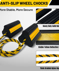 Heavy Duty Rubber Wheel Chocks Four Pack With Rope For RV Trailer Camper Truck Car Aircraft Anti Roll Traction Blocks