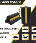 Heavy Duty Rubber Wheel Chocks For RVs, Trailers, Campers, Trucks And Aircraft With Three Reflective Strips And Included Rope