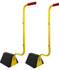 Heavy Duty Rubber Wheel Chocks With Handle Set Of 2 For Trucks RVs Trailers And Campers All Weather Anti Slip Wheel Stopper