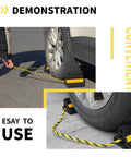 Beefy Heavy Duty Rubber Wheel Chocks for Campers RVs Trailers Trucks and Small Aircraft Universal Fit 4 Pack placed under tire