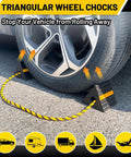Versatile Rubber Wheel Chocks With Three Yellow Reflective Strips For RVs, Trailers, Campers, Trucks, Cars, Aircraft, Boats And More