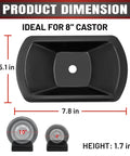 Product dimensions of Heavy Duty Rubber Wheel Dock For Trailer Tongue Jacks 8 To 10 Inch Casters Caster Chock For RV Camper Boat Cargo