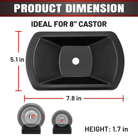 Product dimensions of Heavy Duty Rubber Wheel Dock For Trailer Tongue Jacks 8 To 10 Inch Casters Caster Chock For RV Camper Boat Cargo
