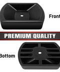 Heavy Duty Rubber Wheel Dock For Trailer Tongue Jacks 8 To 10 Inch Casters Caster Chock For RV Camper Boat Cargo Gear Easy To Store And Transport Built To Last Black 1 Pack viewed from front and bottom.
