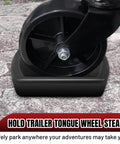 Heavy Duty Rubber Wheel Dock For Trailer Tongue Jacks 8 To 10 Inch Casters Caster Chock for RV on rocky ground
