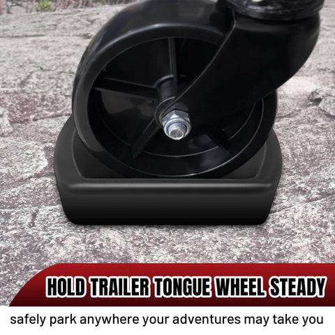 Heavy Duty Rubber Wheel Dock For Trailer Tongue Jacks 8 To 10 Inch Casters Caster Chock for RV on rocky ground
