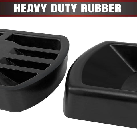 Heavy Duty Rubber Wheel Dock For Trailer Tongue Jacks 8 To 10 Inch Casters Caster Chock For RV Camper Boat Cargo Gear Easy To Store And Transport Built To Last Black 1 Pack close-up view