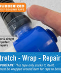 Clear Heavy Duty Silicone Tape Self Fusing Waterproof Tape for plumbing and electrical repairs on blue pipe fitting.