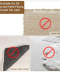 Image showing rugs and carpets unsuitable for Eight Piece Non Slip Rug Pad Grippers For Hardwood Floors, marked with a red circle.