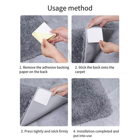 Installation process for 4-Piece Vacuum Tech Rug Pad Grippers For Hardwood Floors And Under Rugs Tape Keep Your Rugs In Place.