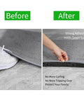 Comparison of rug before and after using Heavy Duty Double Sided Mounting Tape 2 Inch By 66 Feet With Fiberglass Mesh for adhesion