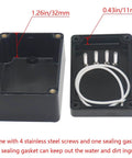 Two Pack Rugged IP65 Waterproof ABS Plastic Electrical Project Box Enclosure With Eight M16 Cable Glands, Weatherproof Junction Box open with sealing gasket visible